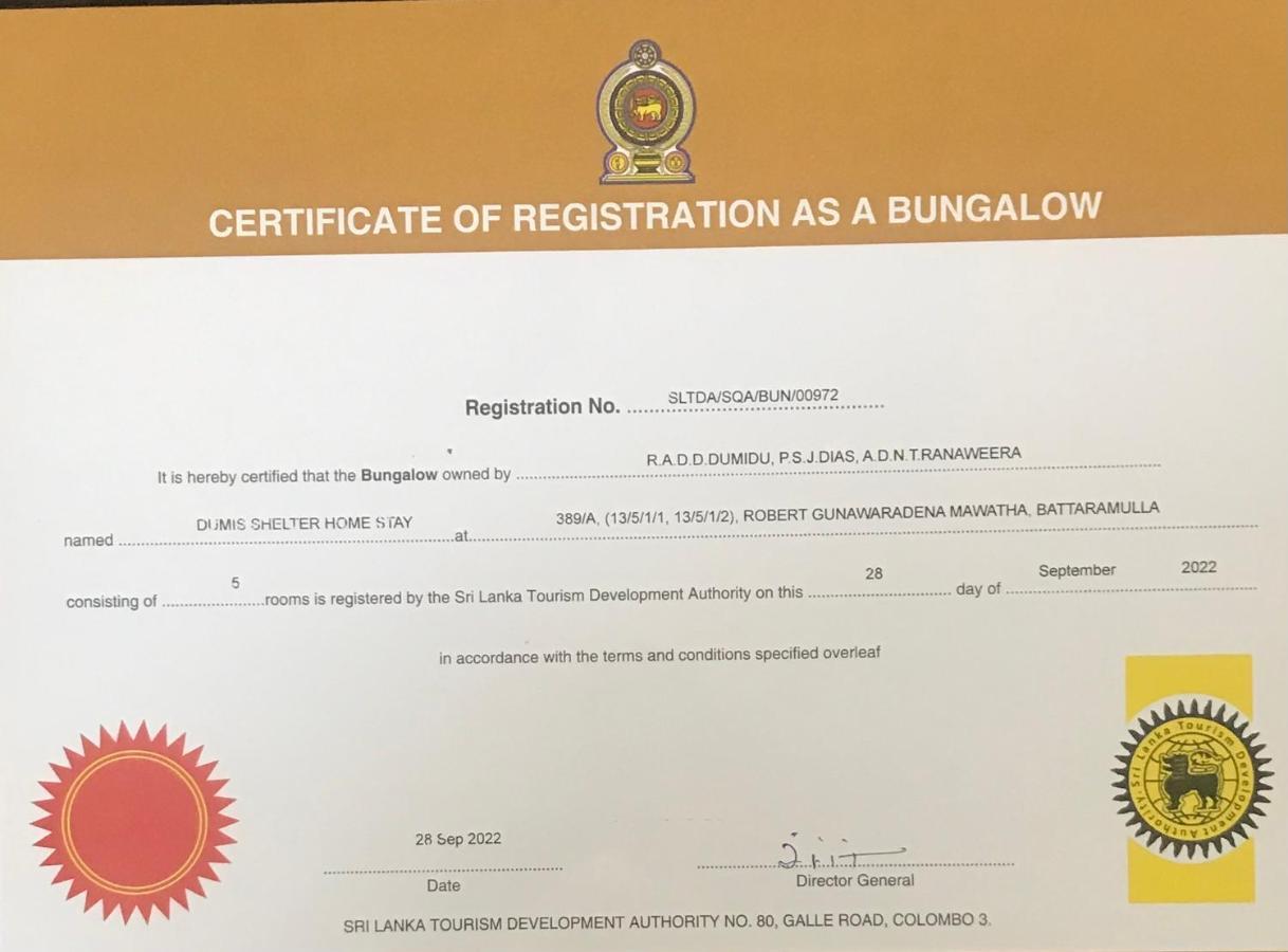 Duvi'S Shelter Bungalow Kolombo Zewnętrze zdjęcie